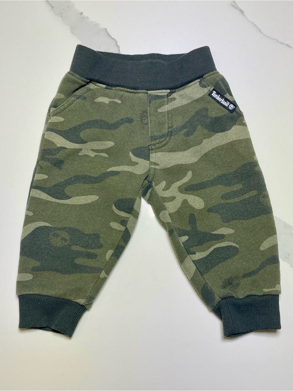Timberland Olive Green Camo Jogger Sweatpants for Kids 12M Pull on